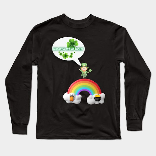 The Wise Gnome's Choice - St. Patrick's Day Long Sleeve T-Shirt by Smiling-Faces